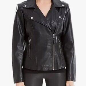 NWT Max Studio Faux Leather Moto Jacket, Medium, Black